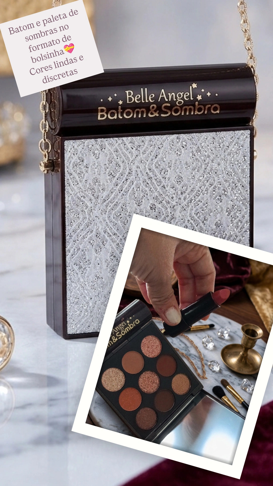 Batom e paleta de sombras(bolsinha)